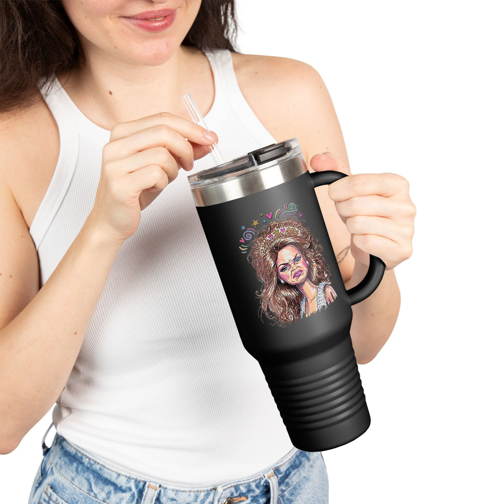 40oz Insulated Travel Mug with Illustrated Mad Barbie – Large Stainless Steel Tumbler for Coffee, Tea & On-the-Go