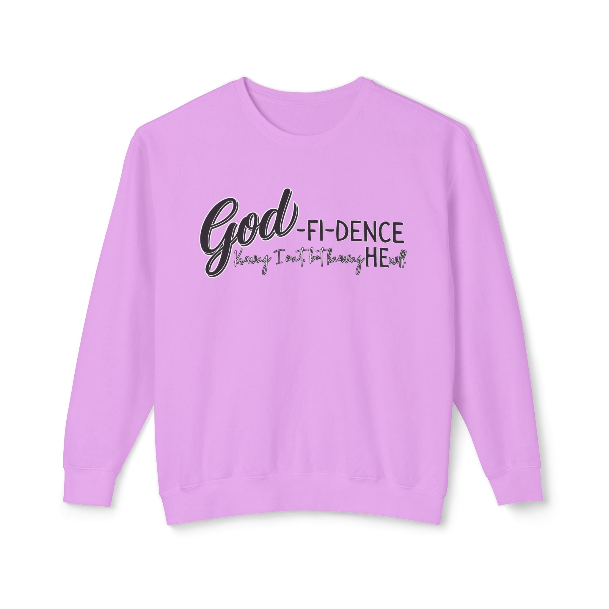 GOD-fi-dence Comfort Crewneck Sweatshirt - Godfidence Quote, Inspirational Gift, Cozy Apparel, Casual Wear, Unisex Style