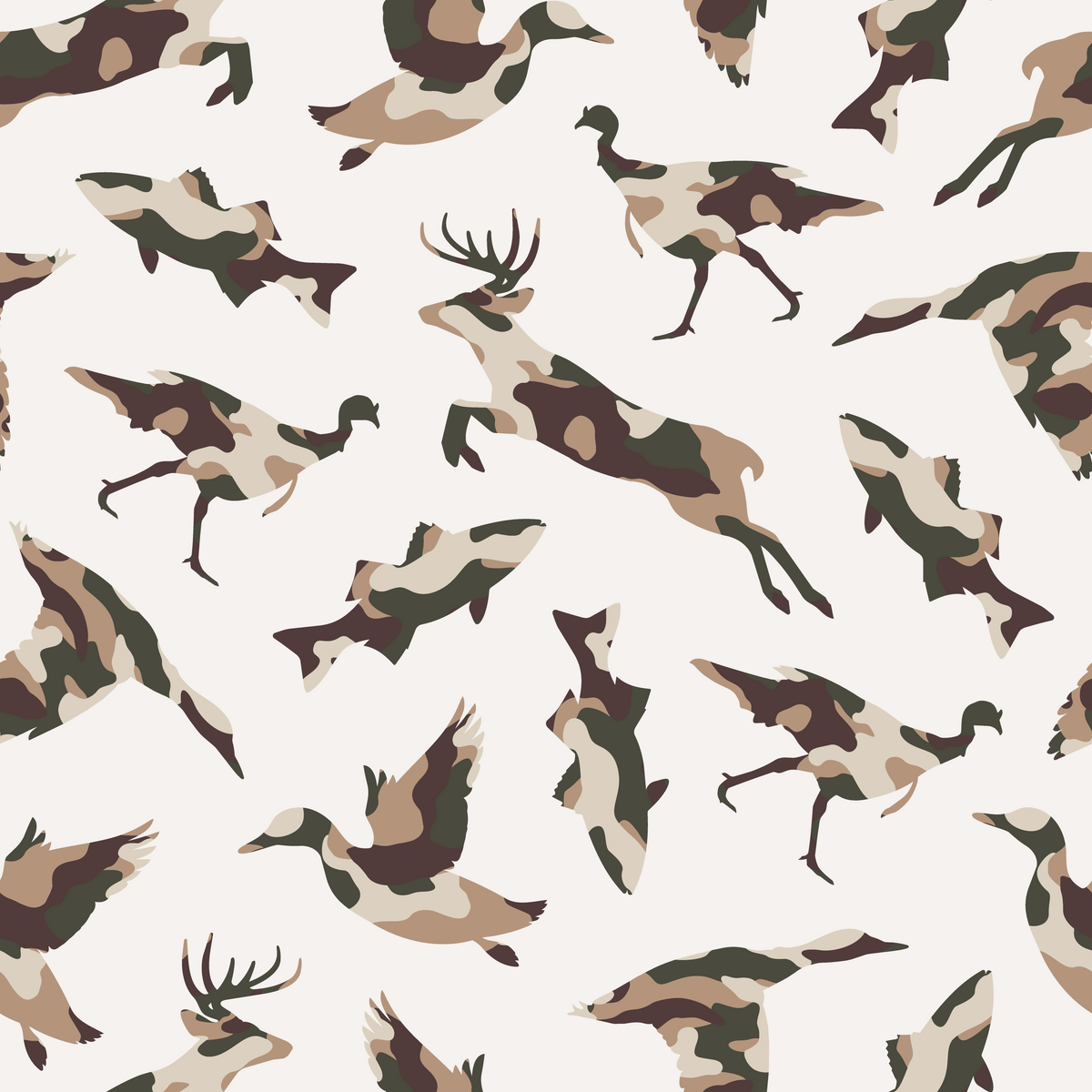 Men's All-Over Print Polo — Camo Hunting Pattern