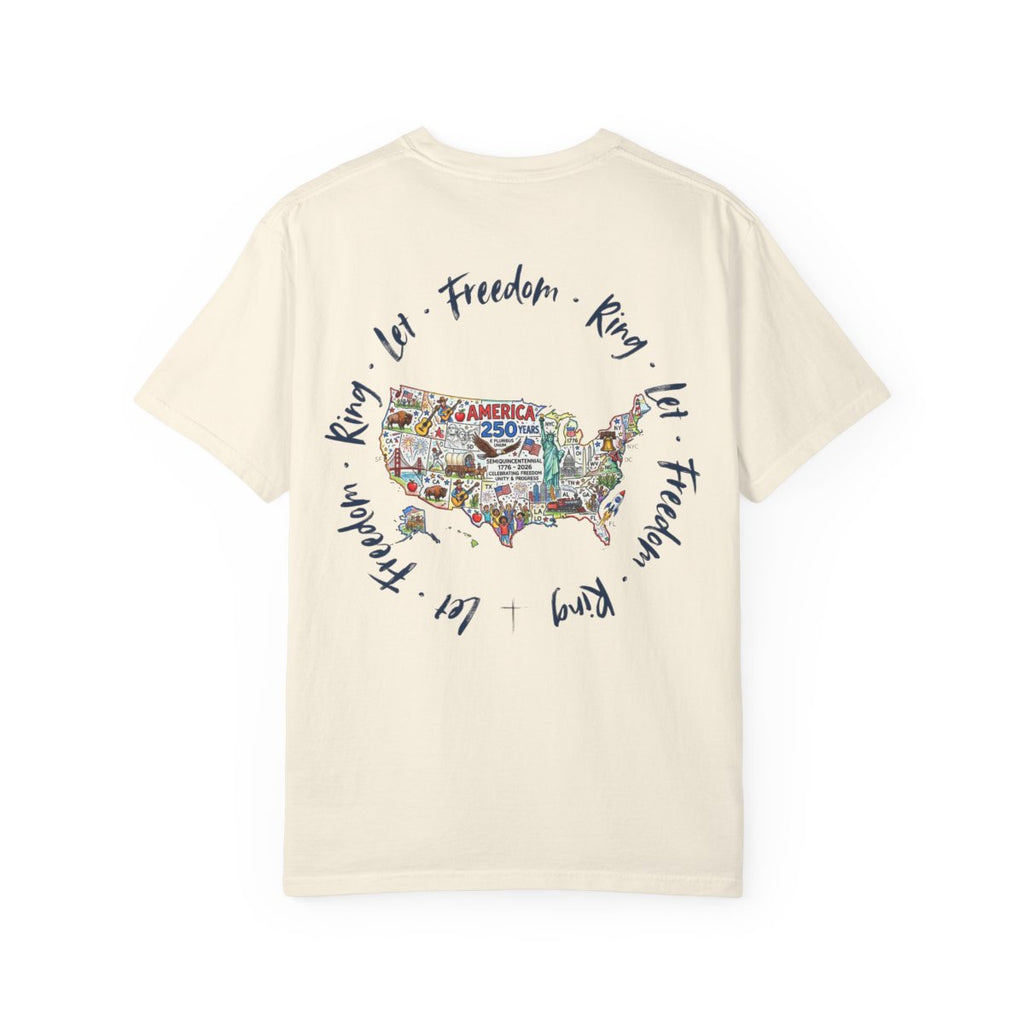 USA T-Shirt — "Let Freedom Ring" Patriotic Graphic Tee