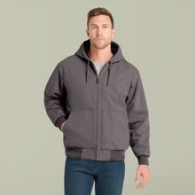 Men's Duck Cloth Work Jacket, Embroidered Hooded Jacket, Durable Outdoor Apparel, Perfect for Labor Day, Father's Day Gift, Workwear