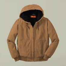 Men's Duck Cloth Work Jacket, Embroidered Hooded Jacket, Durable Outdoor Apparel, Perfect for Labor Day, Father's Day Gift, Workwear