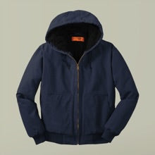 Men's Duck Cloth Work Jacket, Embroidered Hooded Jacket, Durable Outdoor Apparel, Perfect for Labor Day, Father's Day Gift, Workwear