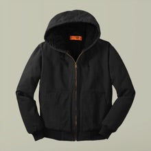 Men's Duck Cloth Work Jacket, Embroidered Hooded Jacket, Durable Outdoor Apparel, Perfect for Labor Day, Father's Day Gift, Workwear